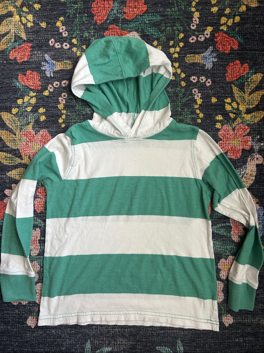 Crewcuts Boys Striped Hooded Tee, Size Small (6-7)